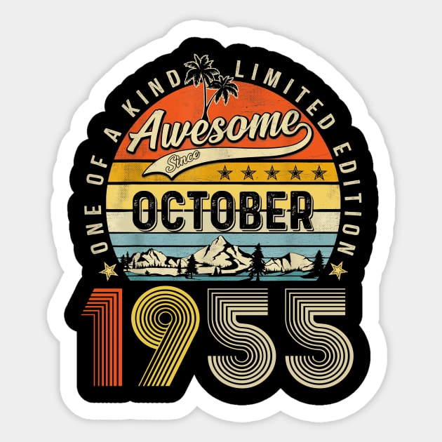 Awesome Since October 1955 Vintage 68th Birthday Sticker by louismcfarland